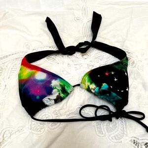 Rip Curl Black and Multi-color Prints Bikini Top